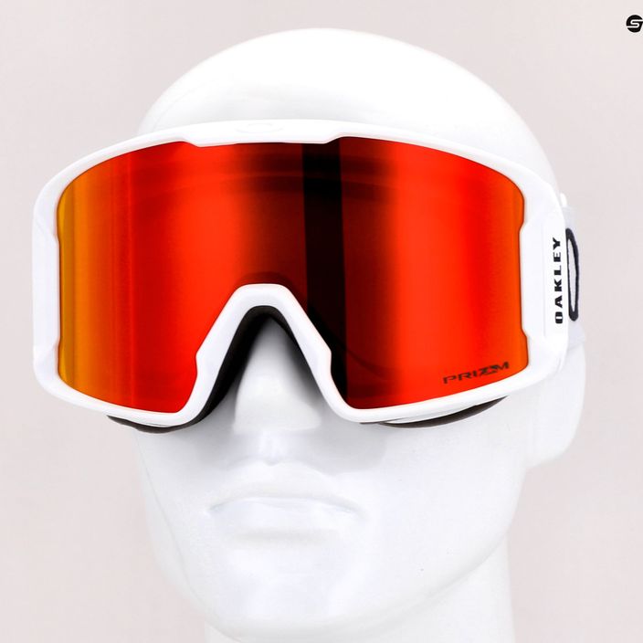 Oakley Line Miner matte white/prizm snow torch iridium ski goggles OO7070-13 7