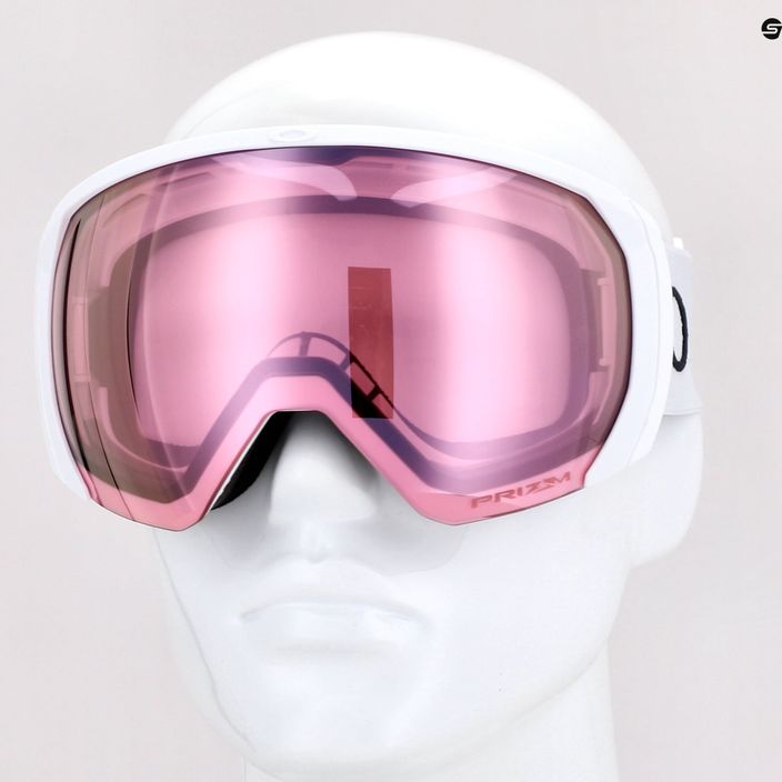 Oakley Flight Path matte white/prizm snow hi pink iridium ski goggles OO7110-09 7
