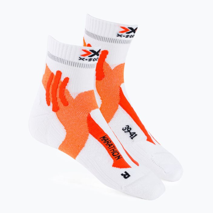 Men's X-Socks Marathon 4.0 U orange and white running socks RS11S19U-W017