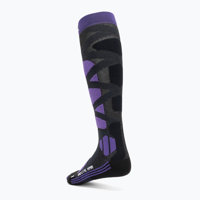 X-Socks Ski Control 4.0 charcoal melange/purple ski socks 2