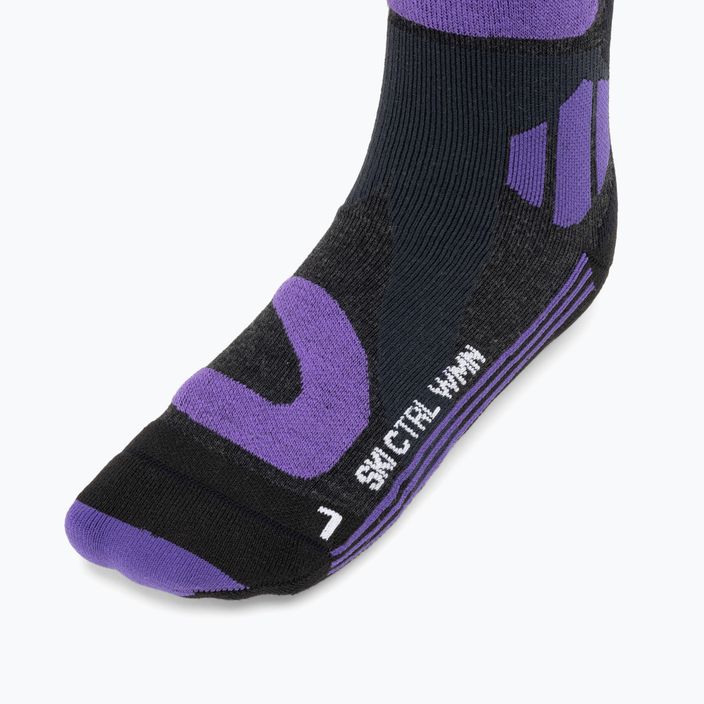 X-Socks Ski Control 4.0 charcoal melange/purple ski socks 3