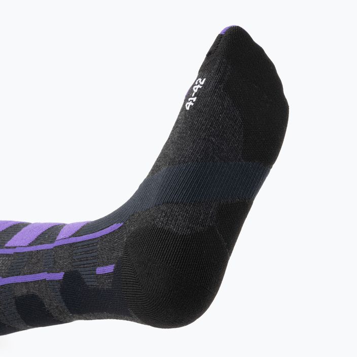 X-Socks Ski Control 4.0 charcoal melange/purple ski socks 4