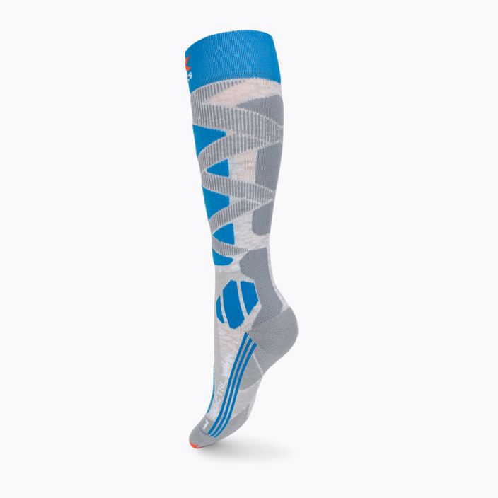 Women's ski socks X-Socks Ski Control 4.0 grey-blue XSSSKCW19W 2