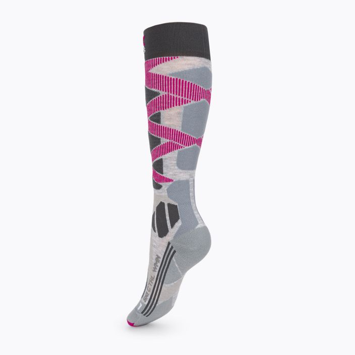 Women's ski socks X-Socks Ski Control 4.0 grey-pink XSSSKCW19W 2