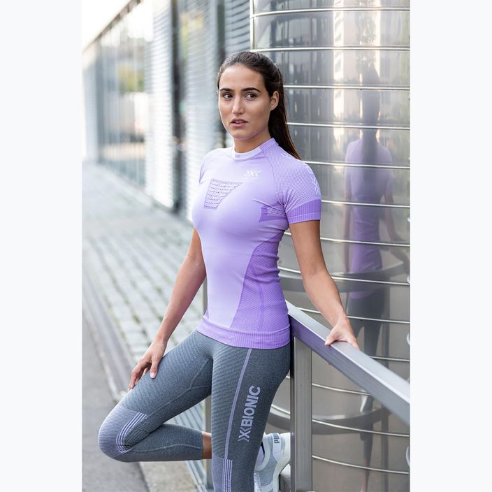 Women's X-Bionic Invent 4.0 Run Speed bright lavender/white running shirt 3