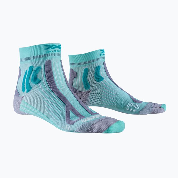 Women's X-Socks Trail Run Energy 4.0 running socks audrey green/pearl grey 4