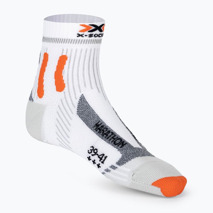 Men's X-Socks Marathon Energy 4.0 running socks arctic white/trick orange 3