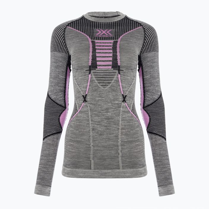 Women's thermoactive sweatshirt X-Bionic Merino black/grey/magnolia