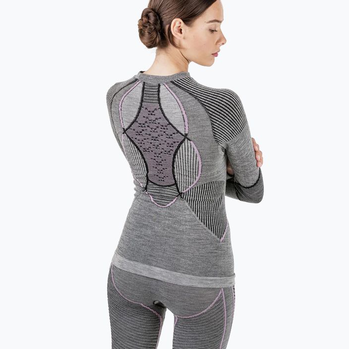 Women's thermoactive sweatshirt X-Bionic Merino black/grey/magnolia 5