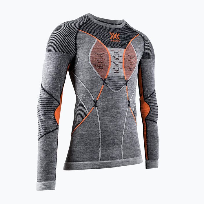 Men's thermoactive sweatshirt X-Bionic Merino black/grey/orange