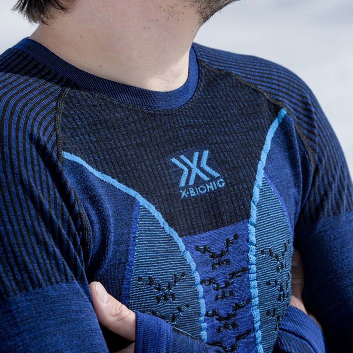 Men's X-Bionic Merino thermal sweatshirt dark ocean/sky blue 6