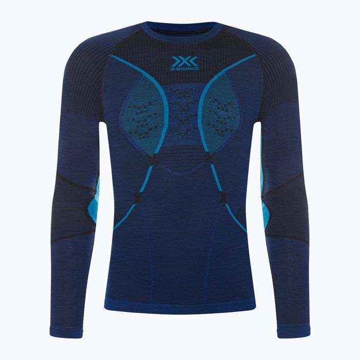 Men's X-Bionic Merino thermal sweatshirt dark ocean/sky blue 2