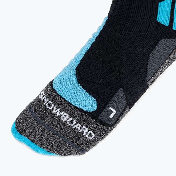 Snowboard socks X-Socks Snowboard 4.0 black/grey/teal blue 3