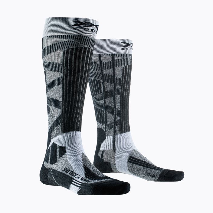 Women's ski socks X-Socks Ski Rider 4.0 grey melange/opal black 4