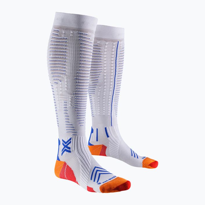 Men's X-Socks Run Expert Effektor OTC running socks white/orange/twyce blue