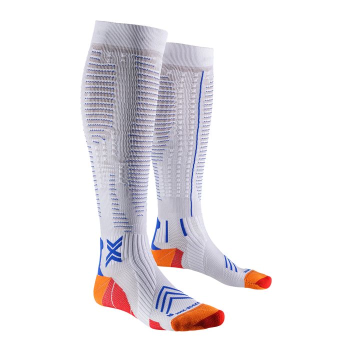 Men's X-Socks Run Expert Effektor OTC running socks white/orange/twyce blue 2