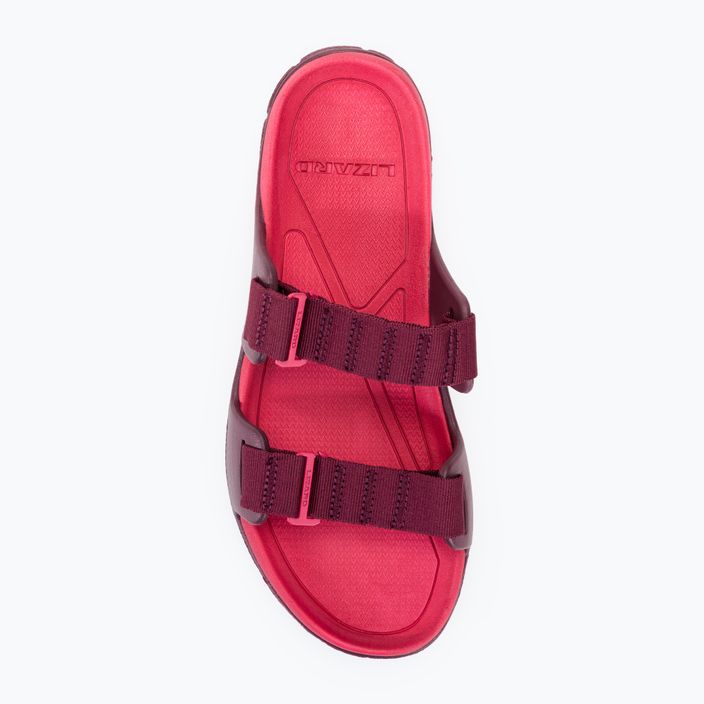 Lizard Way Slide women's flip-flops zinfandel red/virtual pink 5