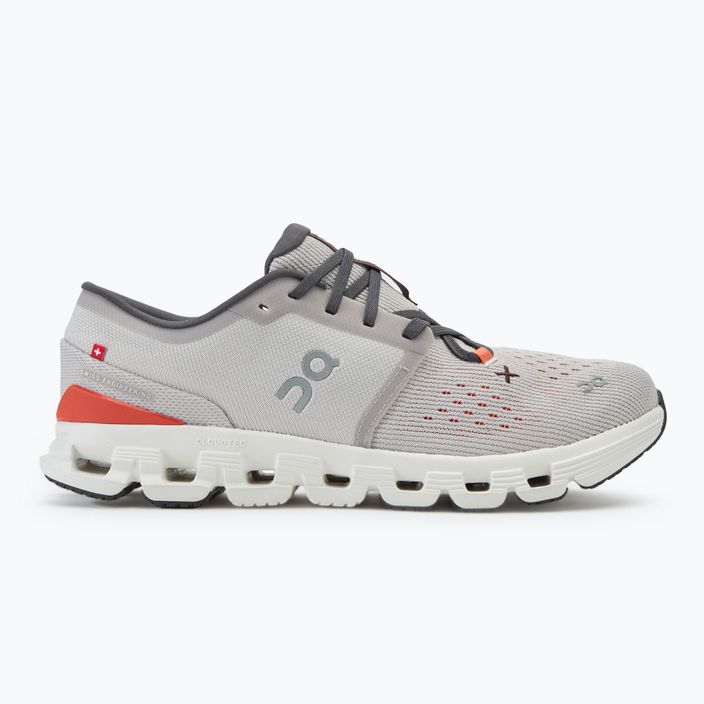 Men's On Running Cloud X 4 silver/flame running shoes 2