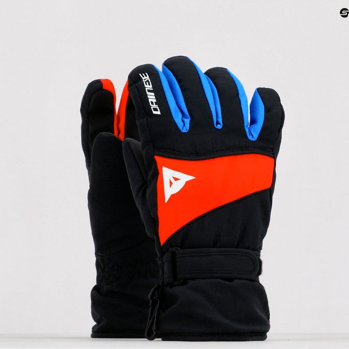 Children's ski gloves Dainese Hp Scarabeo black taps/high risk red/lapi 7