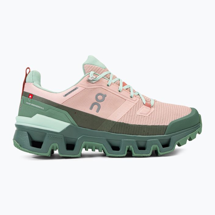 Women's trekking boots On Cloudwander Waterproof pink-green 7398278 2