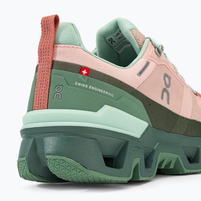 Women's trekking boots On Cloudwander Waterproof pink-green 7398278 9