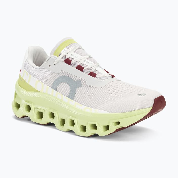 Women's On Running Cloudmonster frost/acacia running shoes