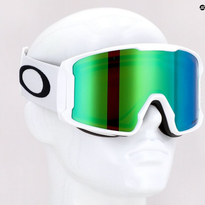 Oakley Line Miner matte white/prizm snow jade iridium ski goggles OO7070-14 10
