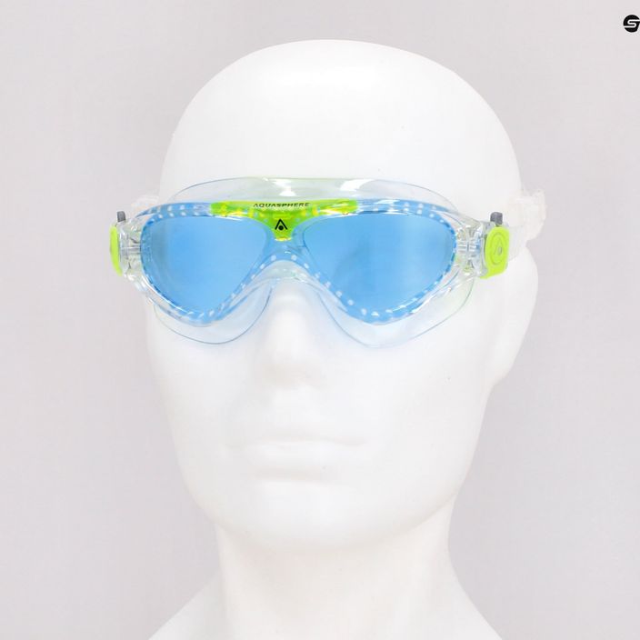 Aquasphere Vista transparent/bright green/blue children's swim mask MS5080031LB 7