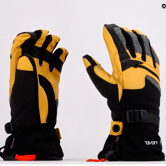 Men's Level Ranger Leather Snowboard Gloves Yellow 2091 6