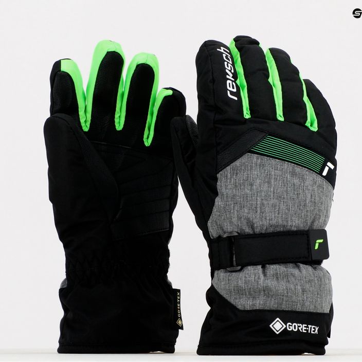 Reusch Flash Gore-Tex children's ski gloves black/green 62/61/305 6