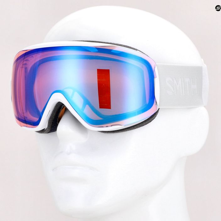 Smith Moment white vapor/chromapop photochromic rose flash ski goggles M00745 9