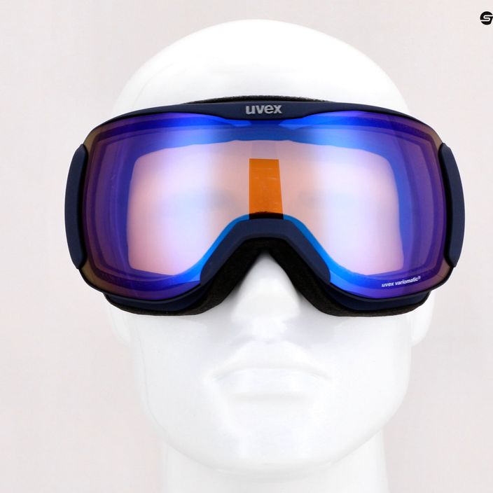 Ski goggles UVEX Downhill 2100 V navy mat/mirror blue variomatic/clear 55/0/391/4030 11