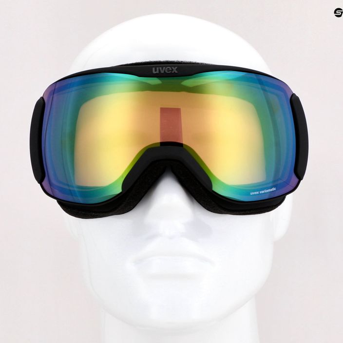 Ski goggles UVEX Downhill 2100 V black mat/mirror green variomatic/clear 55/0/391/2130 11