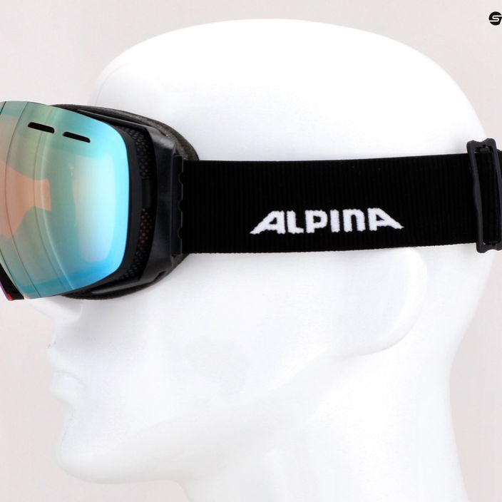 Ski goggles Alpina Granby QV black matt/gold sph 10