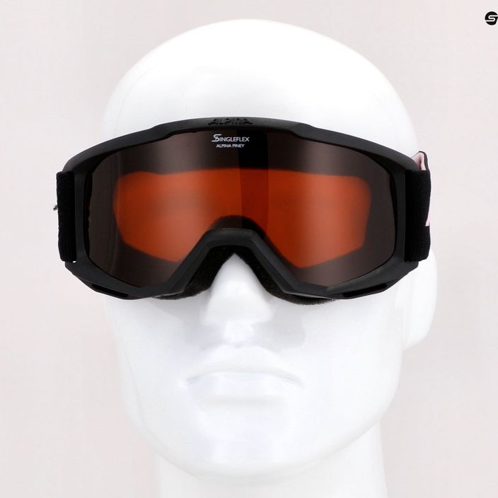 Children's ski goggles Alpina Piney black/rose matt/orange 10