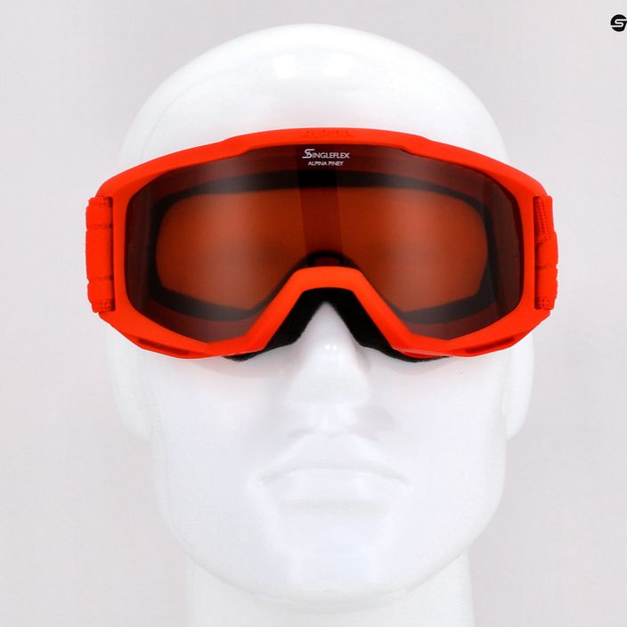 Children's ski goggles Alpina Piney red matt/orange 10