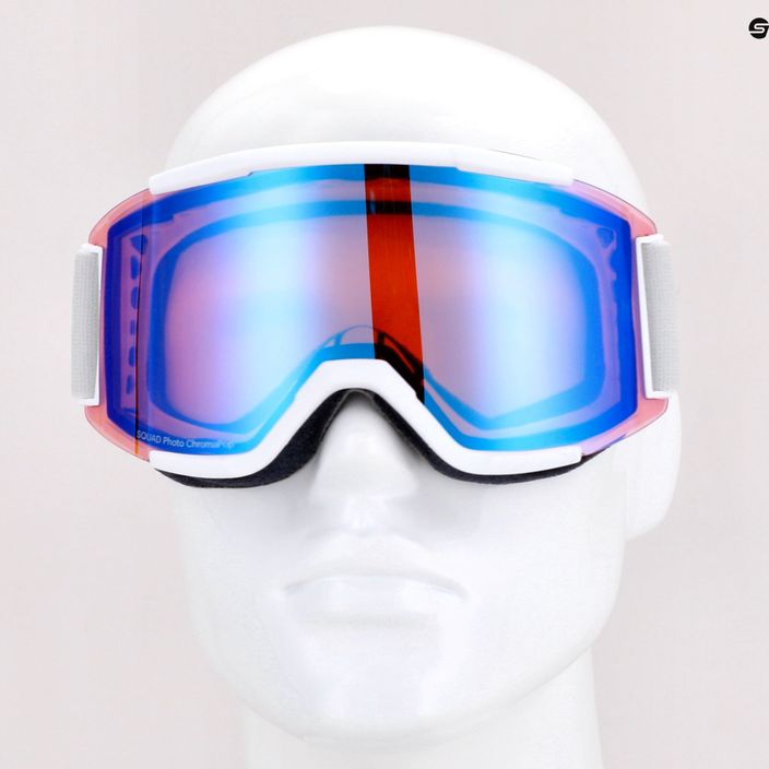 Smith Squad white vapor/chromapop photochromic red mirror ski goggles M00668 8