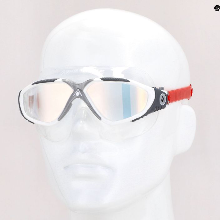 Aquasphere Vista white/red/mirrored iridescent swim mask MS5050906LMI 11
