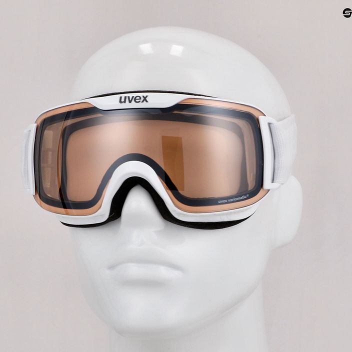 Ski goggles UVEX Downhill 2000 S V white/mirror silver/variomatic clear 55/0/448/10 7