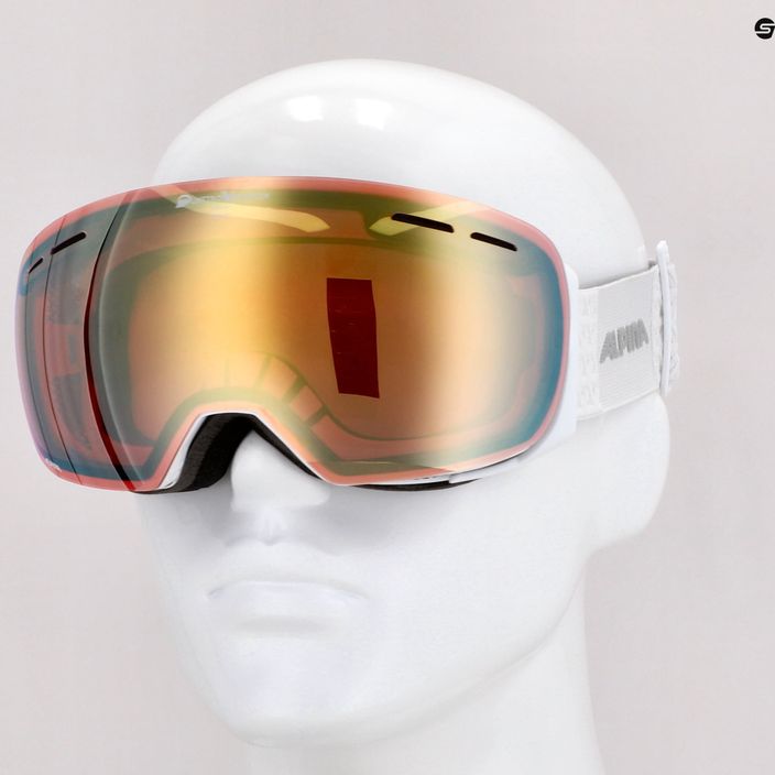 Ski goggles Alpina Granby QV white gloss/gold sph 5