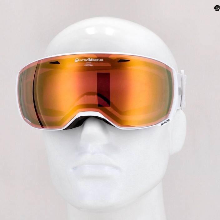 Ski goggles Alpina Estetica QV white gloss/gold sph 4