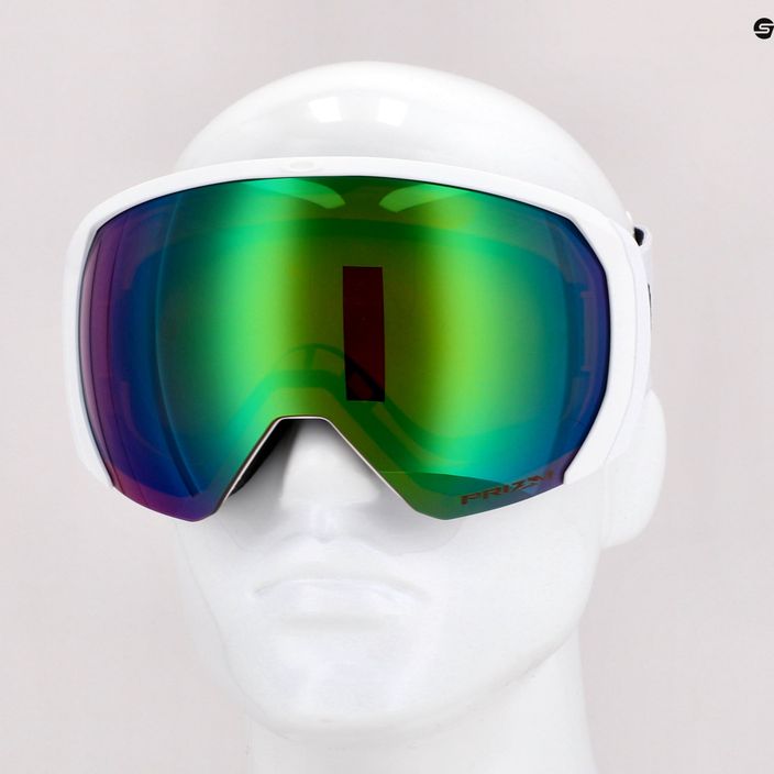 Oakley Flight Path matte white/prizm snow jade iridium ski goggles OO7110-10 5