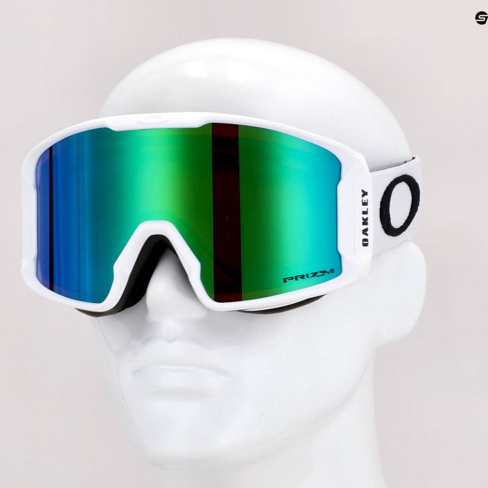 Oakley Line Miner matte white/prizm snow jade iridium ski goggles OO7093-08 5
