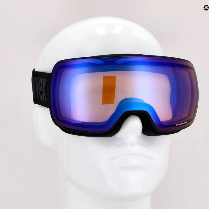 Ski goggles UVEX Compact V black matt/mirror blue variomatic 55/0/142/20 7