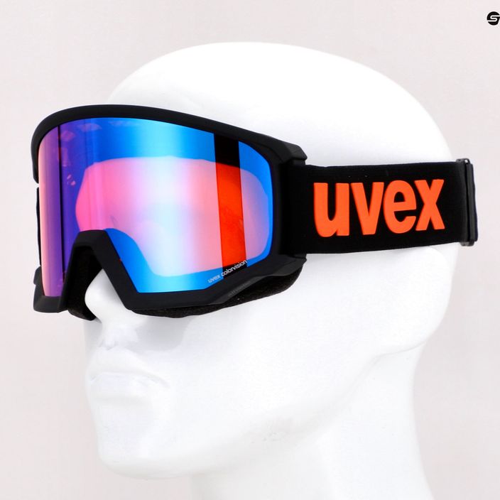 UVEX ski goggles Athletic CV black matt/mirror blue colorvision orange 55/0/527/22 7