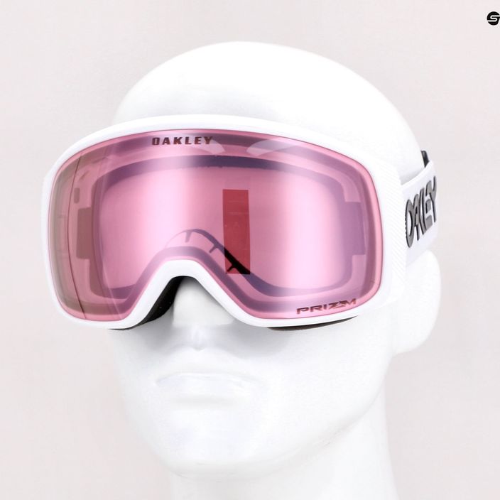 Oakley Flight Tracker factory pilot white/prizm snow hi pink iridium ski goggles OO7105-14 5