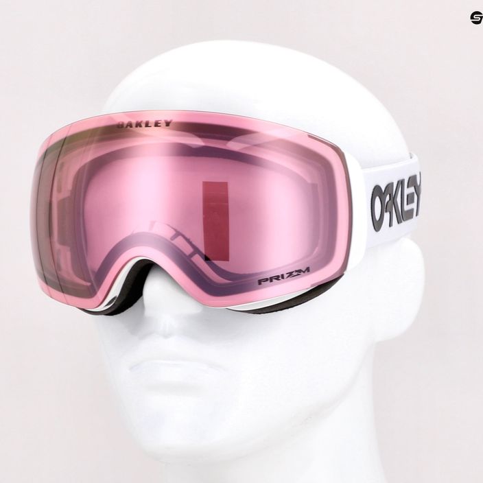 Oakley Flight Deck factory pilot white/prizm snow pink iridium ski goggles OO7064-93 5