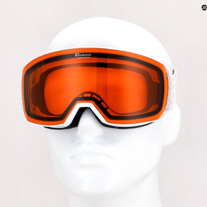 Ski goggles Alpina Nakiska white matt/orange 5