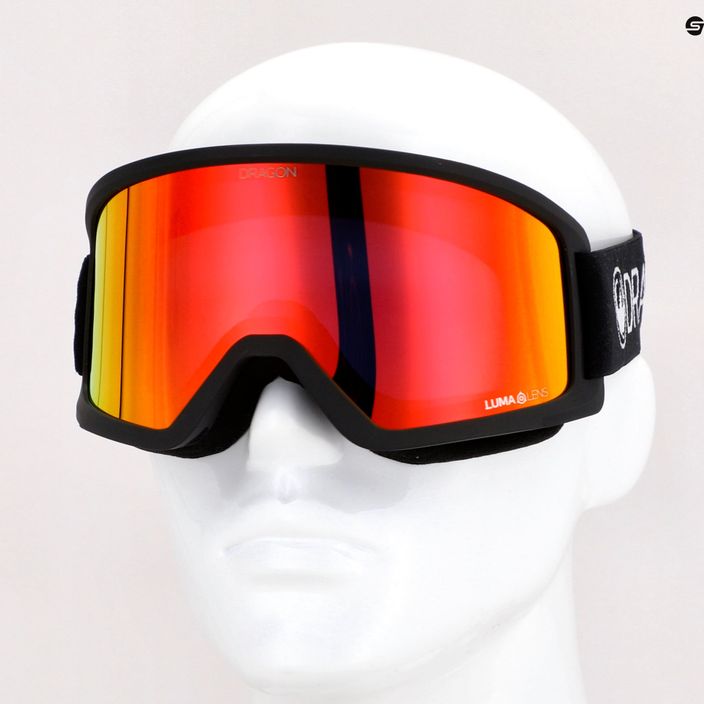 DRAGON DX3 OTG black/lumalens red ion ski goggles 11