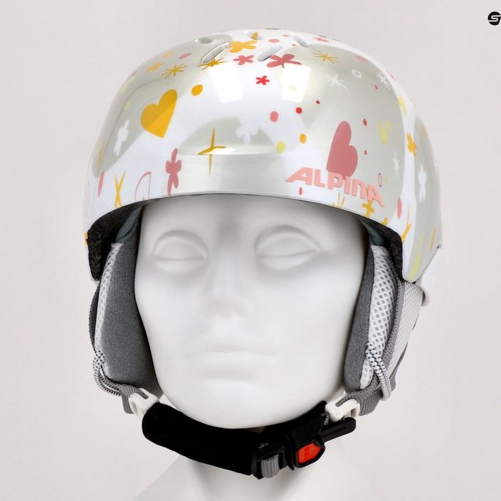Children's ski helmets Alpina Pizi pearlwhite/hearts gloss 13